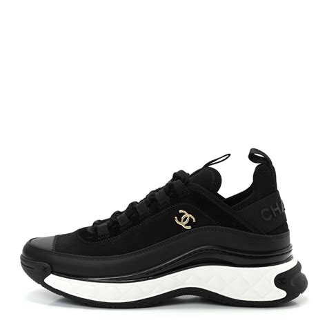 chanel calfskin sneakers black|Chanel velvet calfskin sneakers.